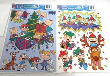Vtg Rugrats Window Cling Christmas Static Decorations Nickelodeon 2 Pack New