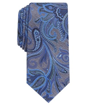 Corbata de hombre Perry Ellis ajuste regular talla única azul tallador cachemira - Imagen 1 de 1