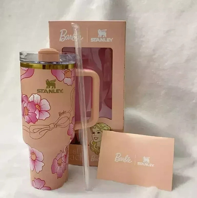 #ad Barbie x Stanley 80#x27;s Peaches N#x27; Cream 40 oz Quencher Tumbler $39.60