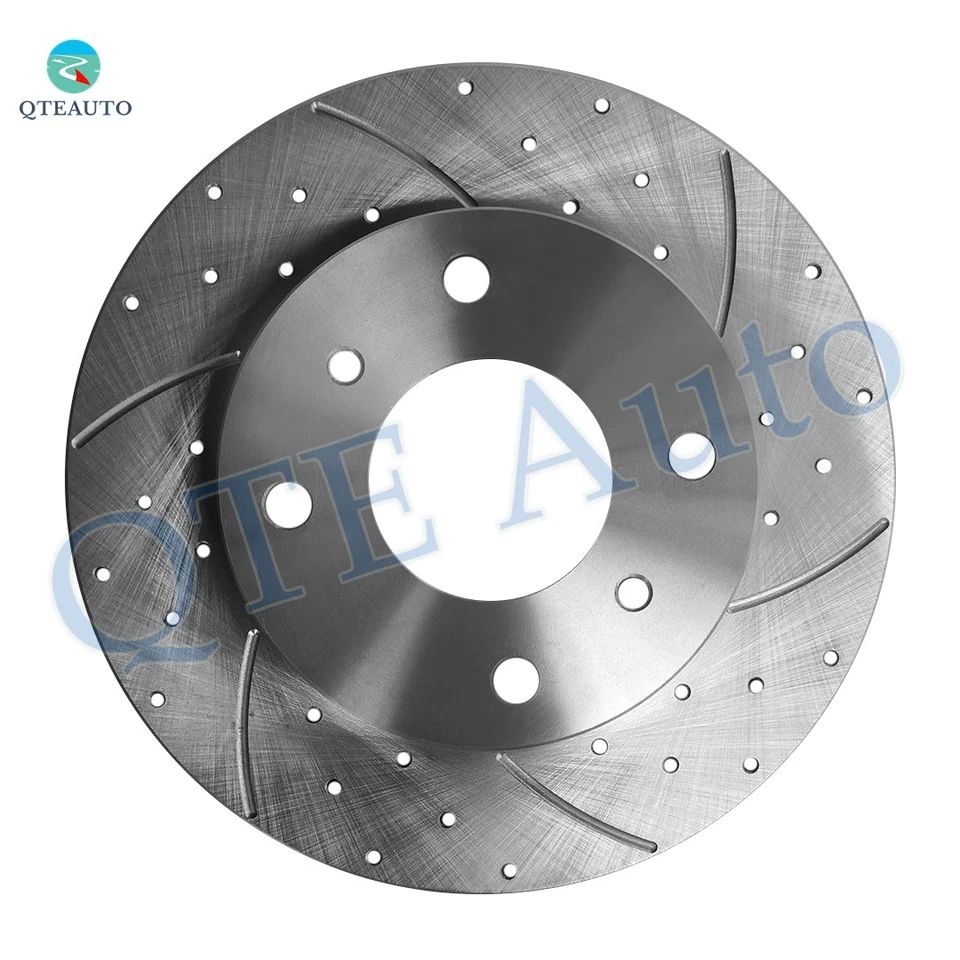 Rotores de disco de freno delanteros ranurados perforados 256,8 mm para Nissan Sentra L4 2000-2006 Foto 2 de 4