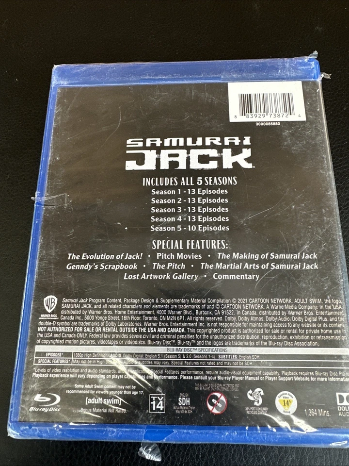 Samurai Jack: The Complete Series (Blu-ray) Adult Swim - NEW & SEALED - Image 3 of 4