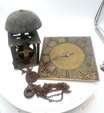Rare Antique Bird Cage Longcase Movement - Reading Comes With Dial C1750