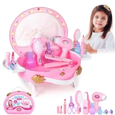 Vanity - Pretend Play Princess Vanity Set with Mirror & Makeup Accessories, L...