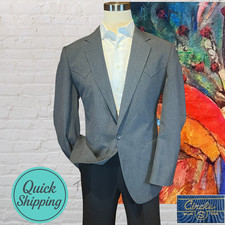 Circle S Dallas Texas 40L Mens Gray Western Blazer Sport Coat Cowboy Rodeo