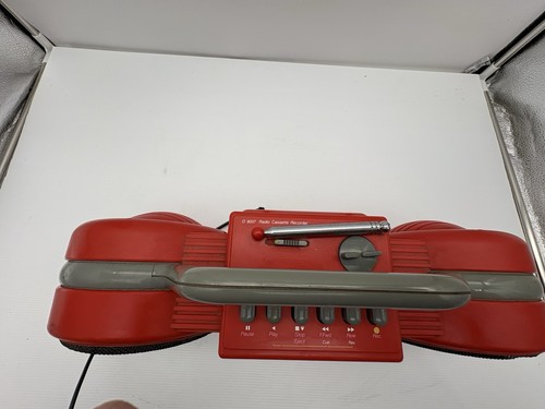 Philips Roller Moving Sound D 8007 iconic boombox red color Cassette Not Working - Foto 3 di 12