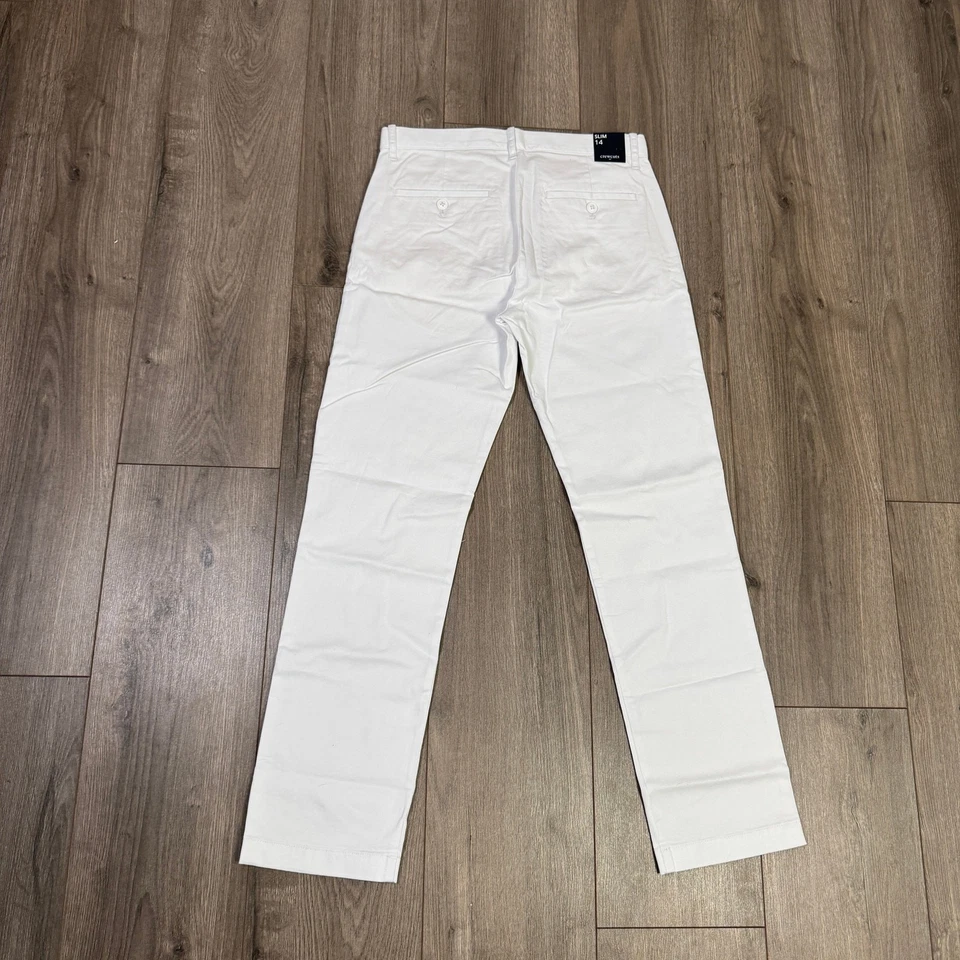 Pantalón Crewcuts by J.Crew Slim-Fit en Flex Chino Niños Talla 14 Blanco Algodón Elástico Foto 4 de 4