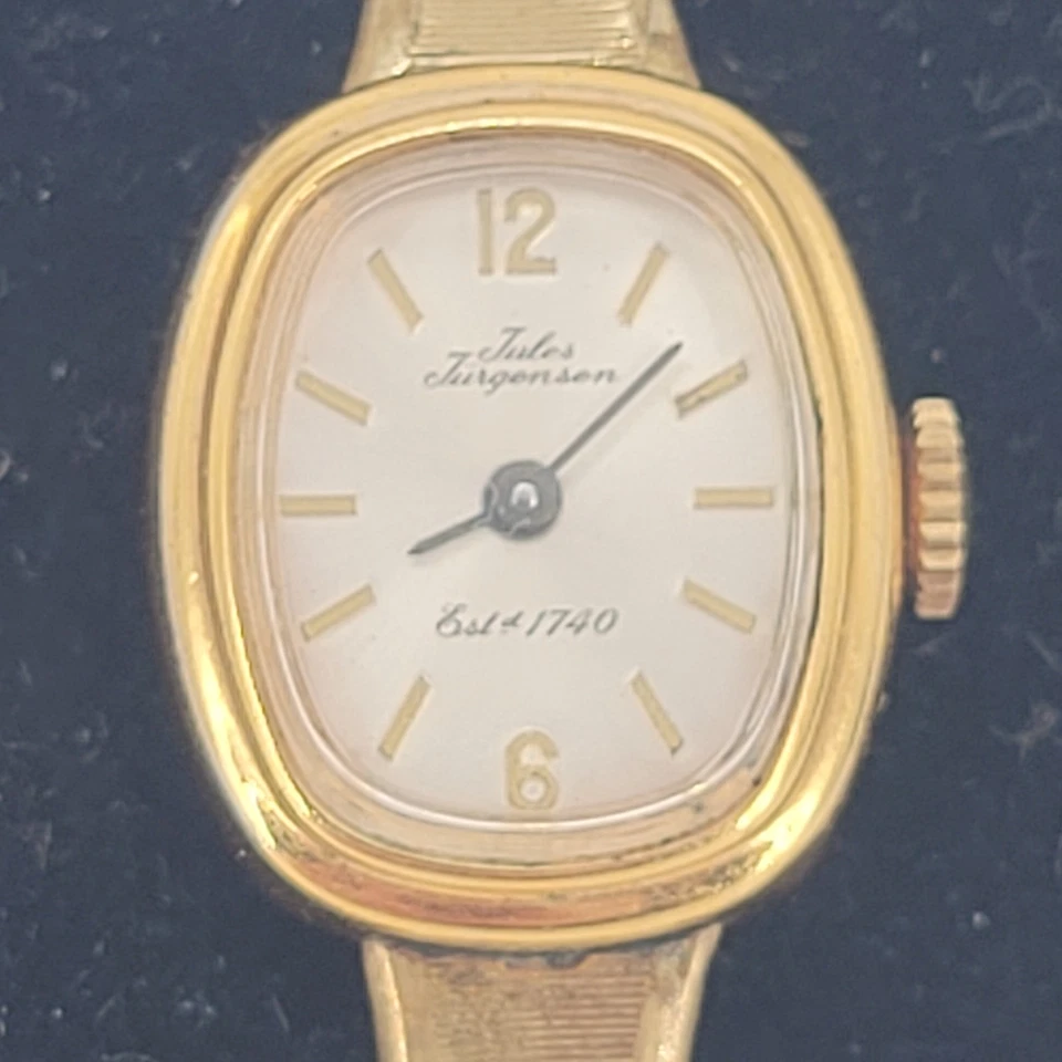 Reloj de Vestir Vintage Jules Jurgensen Damas Mecánico Chapado en Oro PROBADO Foto 2 de 4