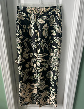 Zara Womens Pants Black Multicolor Floral Satin Wide Leg Size M NWOT