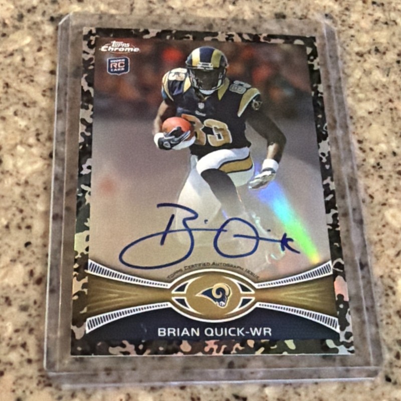 Brian Quick 2012 Topps Chrome #99 Camo Refractor 069/105 Auto RC St. Louis RAMS
