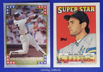 1988 Topps Stickers Rickey Henderson #155 Paul Molitor #42 -10+ Items Ship FREE!