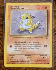 2000 POKEMON BASE SET 2 SANDSHREW CARD 91/130 BASIC 40 HP