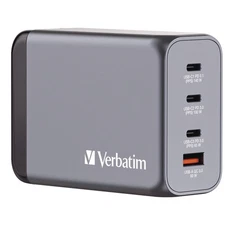 Verbatim 32205 240 W 4-Port GaN Wall Charger - Black/Gray New