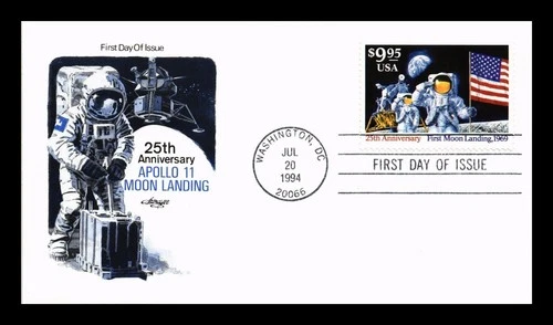 DR JIM STAMPS US COVER APOLLO 11 MOON LANDING EXPRESS MAIL $9.95 FDC ARTMASTER