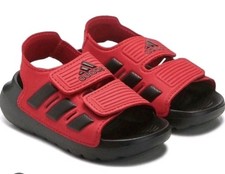 Adidas Altaswim 2.0 Girls Water/Play Lightweight Sandals Red/Black Size 7K New