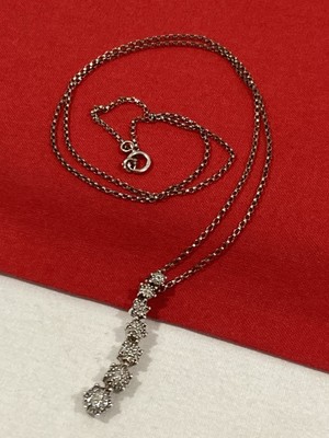 Kajal Naina 925 Sterling Silver Pave Diamond Journey Pendant & Necklace 19.25''
