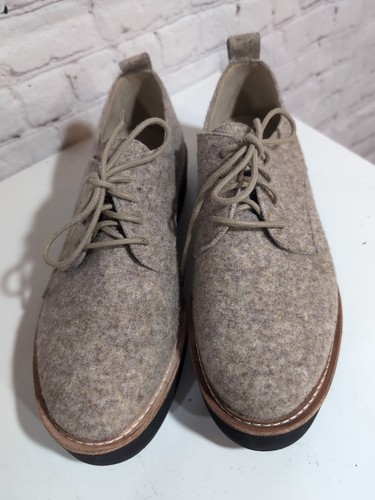 Eileen Fisher Nims Platform Oxford Shoe Women Sz 9.5 Barley Tan Felt Dust Bag - Picture 8 of 12