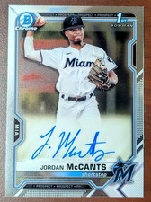 Jordan McCants 2021 Bowman Draft Chrome 1ST AUTO Marlins #CDA-JMC