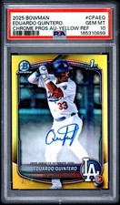 Eduardo Quintero Bowman Chrome 2025 Yellow Refractor /75 Auto