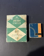 Vintage Box Of Dennison Paper Tags And A Box Of Duo-Fast Staples
