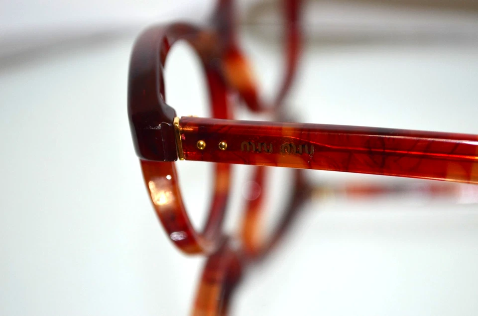 $300 Miu Miu Gafas Dorado/Rojo Cereza Marco Carey VMU07L 51-18 140 Foto 4 de 4