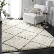 SAFAVIEH Hudson Shag Collection SGH281A Ivory / Grey Rug