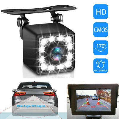 YUANTING 12-LED Universal Backup Camera - Waterproof Reverse Parking Aid With 20ft Cable