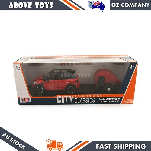 Motormax 1:24 Scale Mini Cooper S Countryman With Trailer Toy Model Collection - Picture 2 of 4