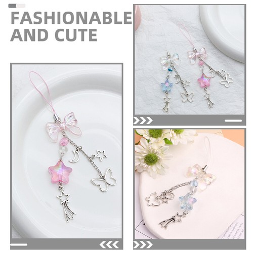 2 Pcs Mobile Phone Accessories Miss Bag Charms Pendants Cell Lanyard - Zdjęcie 4 z 12
