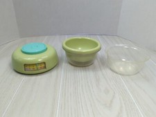 Pretend play kitchen scale MCM design green bowl clear glitter pour bowl