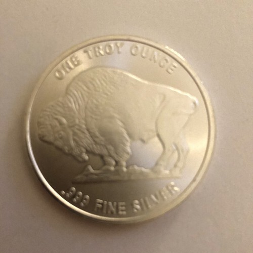 One Troy ounce .999 fine silver Bullion Round Indian Head Buffalo Liberty - Picture 2 of 5