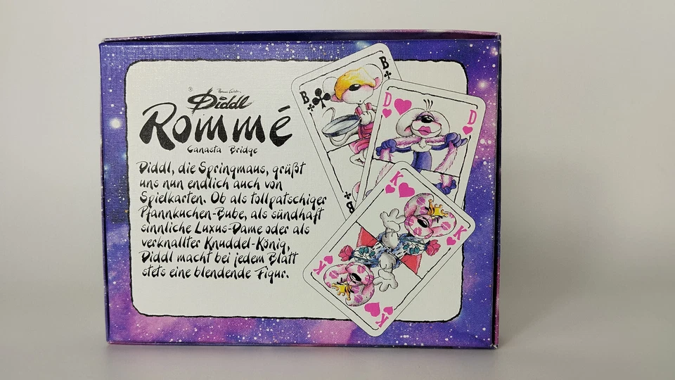 Kartenspiel klassisches Kartendeck Diddl Rommé Canasta Bridge lila gebraucht - Bild 2 von 4