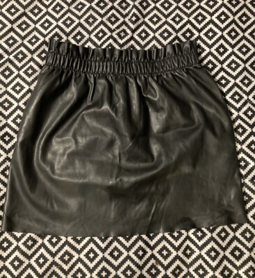 Divided HM Faux Black Leather Skirt Size M  With Pockets!