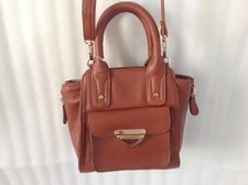 Womens Satchel Crossbody Shoulder Bag Dark Brown Tan Handbag New 3 in 1