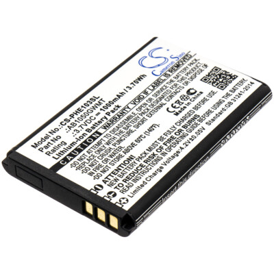 Akku für Philips E103 E106 Xenium E103 AB1050GWMT 3,7V 1000mAh