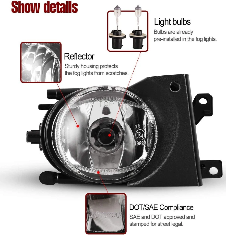 Luces antiniebla para BMW E39 525i 530i 540i 2001-2003 lente transparente luces de parachoques delanteras Foto 2 de 4