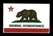 GENERAL HYDROPONICS STICKER ~ California Republic Bear Flag Logo Decal  NEW