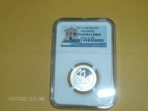 2011 NGC PF70 Vicksburg NP - Silver Ultra Cameo (Proof) NP Quarter "PERFECT"