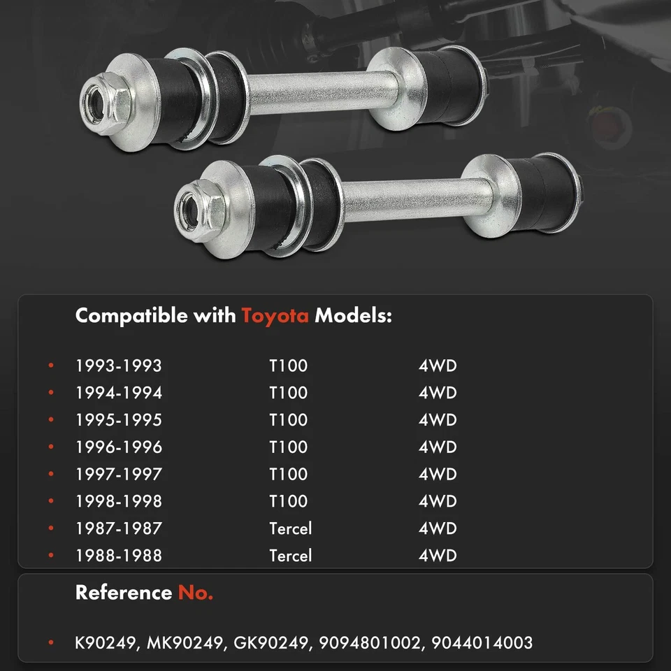 2x Barra estabilizadora delantera conductor y pasajero para Toyota T100 1993-1998 Tercel 87-88 Foto 2 de 4