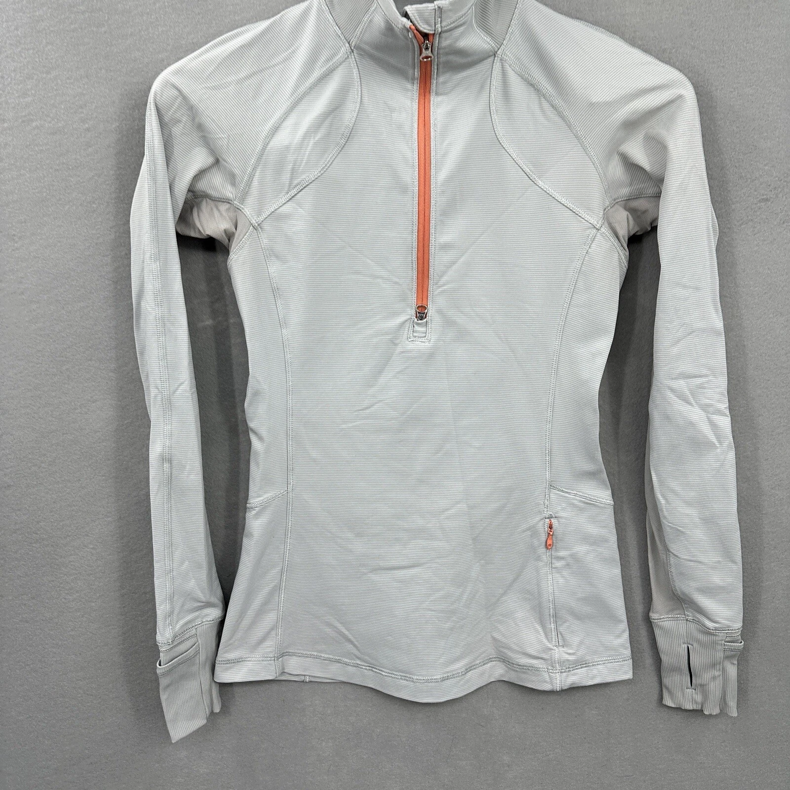 lululemon quarter zip fitted workout long sleeve scuba striped shirt