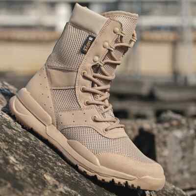 Summer Breathable Desert Hiking Boots Mens High Top