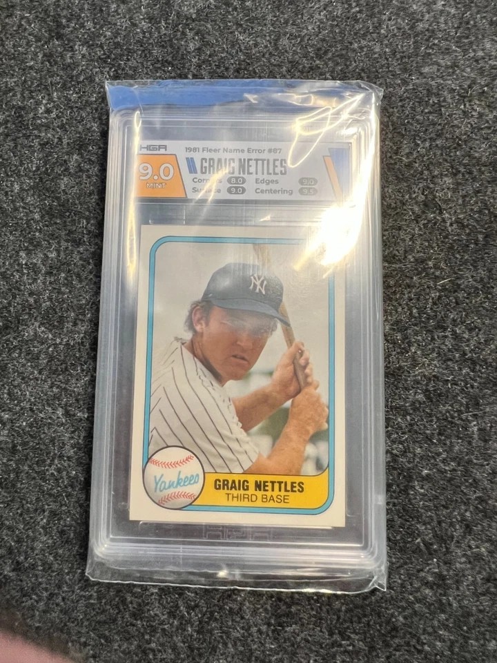 Fleer #87 Graig Nettles 1981 HG 9 como nuevo - centrado - Craig error NY YANKEES P$A Foto 2 de 4