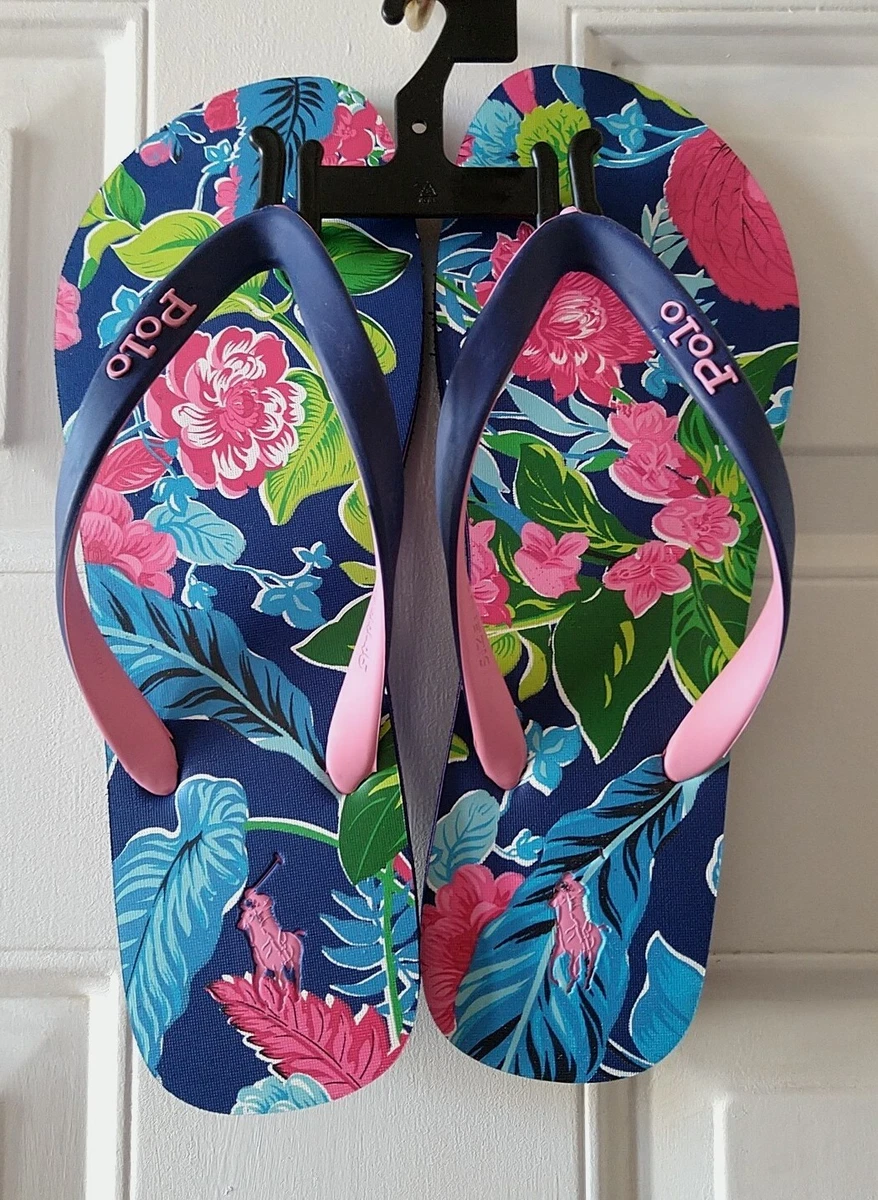 Polo Ralph Lauren Flip Flops Bolt Floral Men’s Size 11 Blue 816932150001 POLO RALPH LAUREN Men main image 3