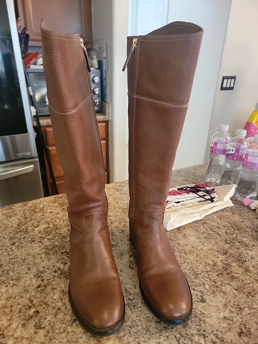Used Tory Burch 8 Boots Junction Extended Calf Brown Leather