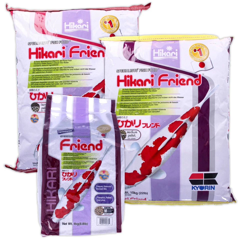 HIKARI FRIEND KOI POND FISH FOOD MEDIUM LARGE PELLET FLOATING HIGH GOLD QUALITY