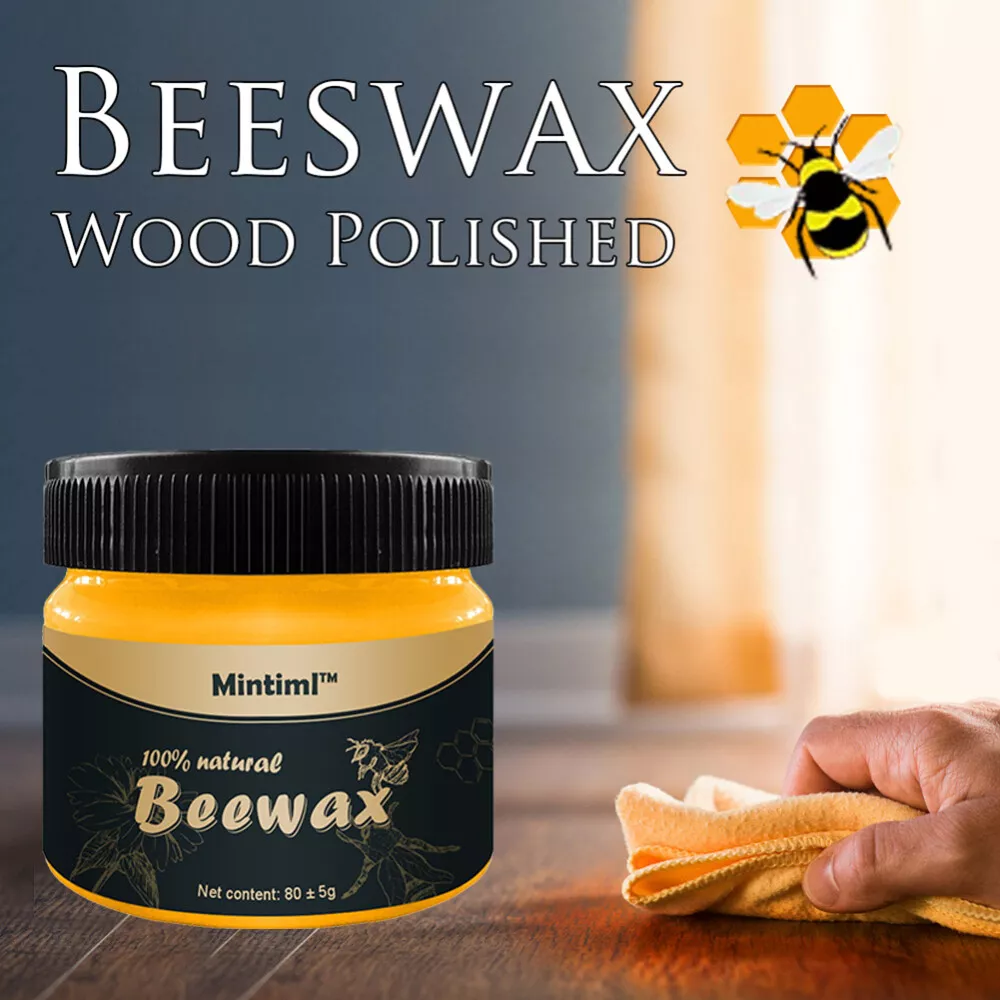 Traditional Beeswax Polish for Wood and Furniture,Natural beeswax for Wood  Cleaner and Polishing Multipurpose Natural Beewax for Furniture, Floor,  Tables, Cabinets to Beautify & Protect