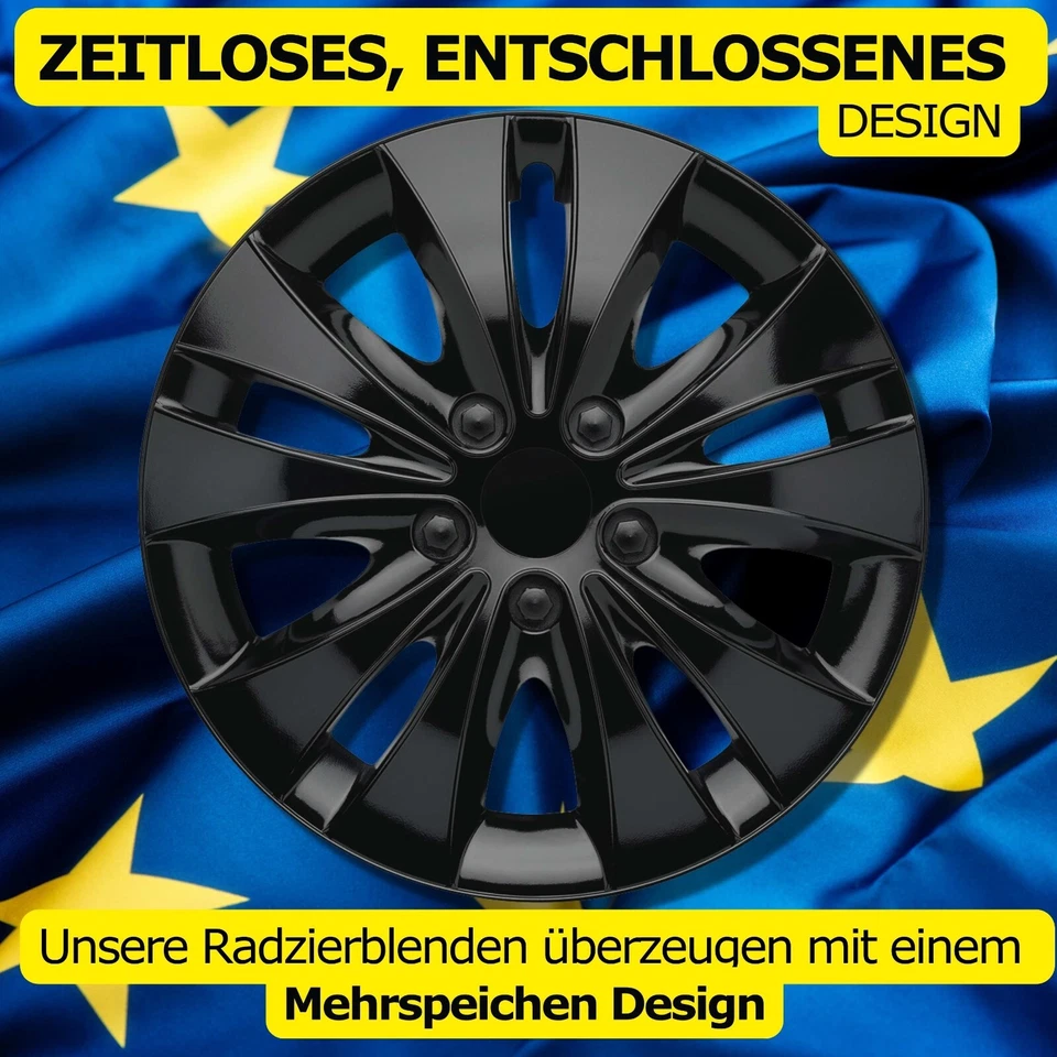 Radkappen 13 - 16 Zoll schwarz silber Radzierblenden VERSANDKOSTENFREI - Bild 4 von 4