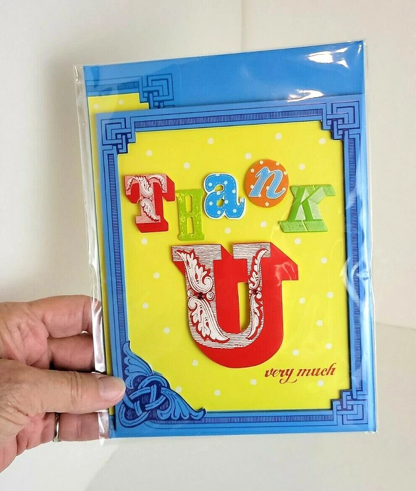 PAPER MAGIC™ 3D "THanK U" Greeting Card w/Envelope & Verse - New & Sealed - Image 4 of 4