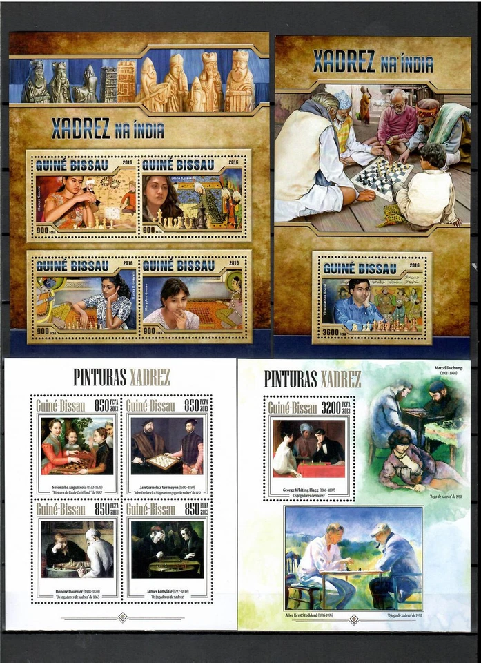 CHESS - Pt.2 / countries G-M / collection 67 souvenir sheets MNH #CNA319 - Image 2 of 4