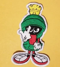 Marvin the Martian Flying The Bird Embroidered Biker Patch approx 2x3.5"