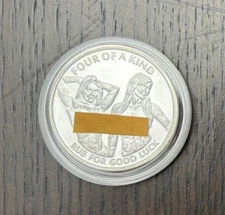 Four Of A Kind Rub For Good Luck Art Round 1 Oz .999 Fine Silver